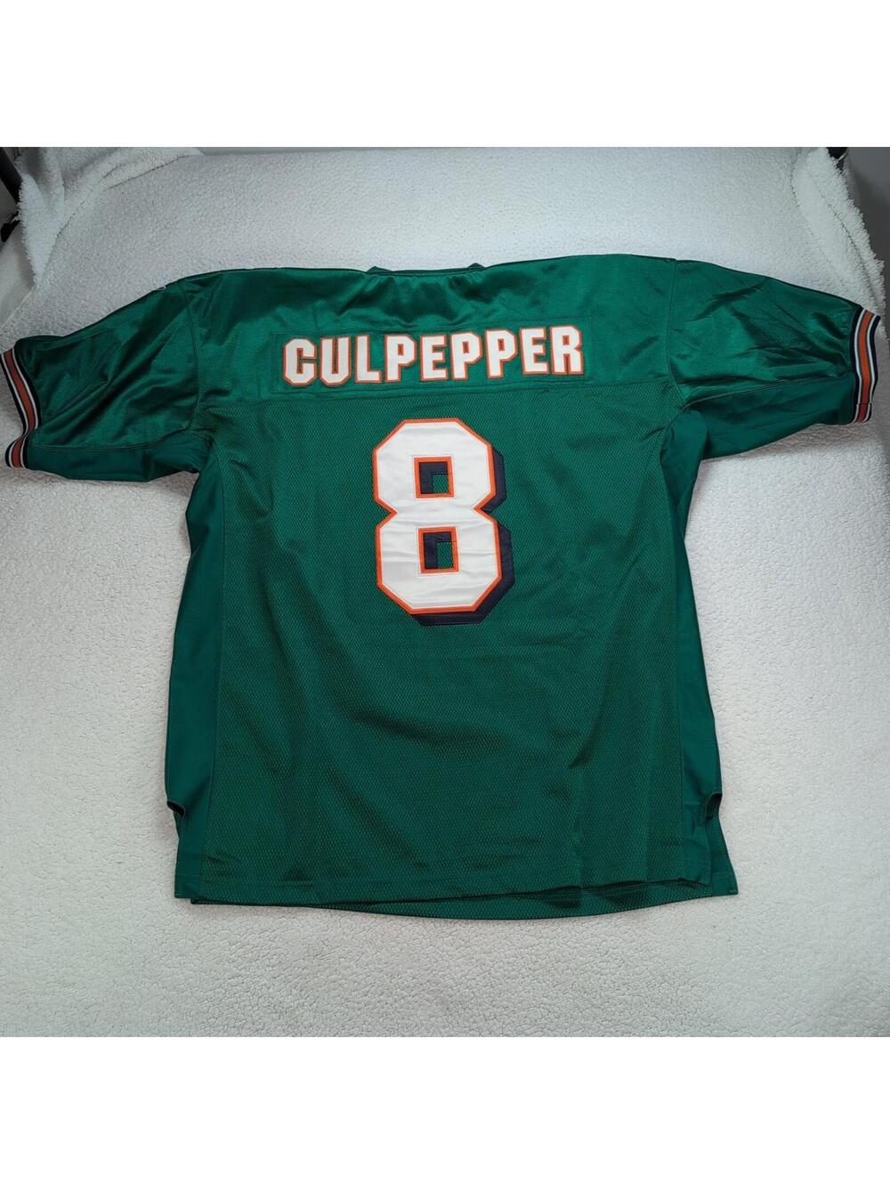 Y2K Daunte Culpepper #8 Miami Dolphins Reebok NFL Stitched Jersey Men' 54 Green